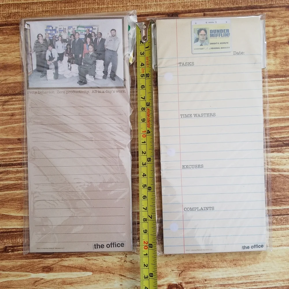 The Office Dunder Mifflin Magnetic Notepad Set NBC Universal Dwight Schrute